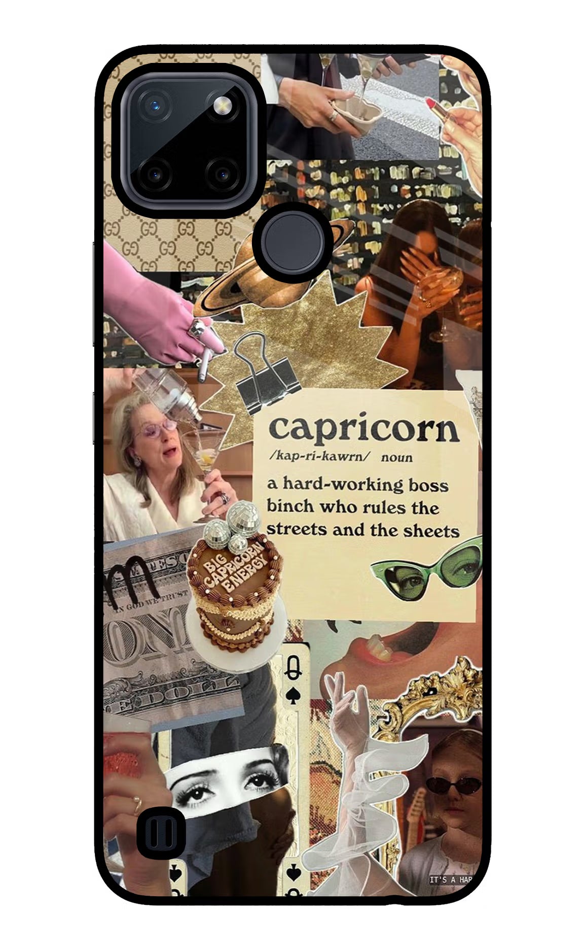 Capricorn Zodiac Realme C21Y/C25Y Glass Case Back Cover by Casekaro