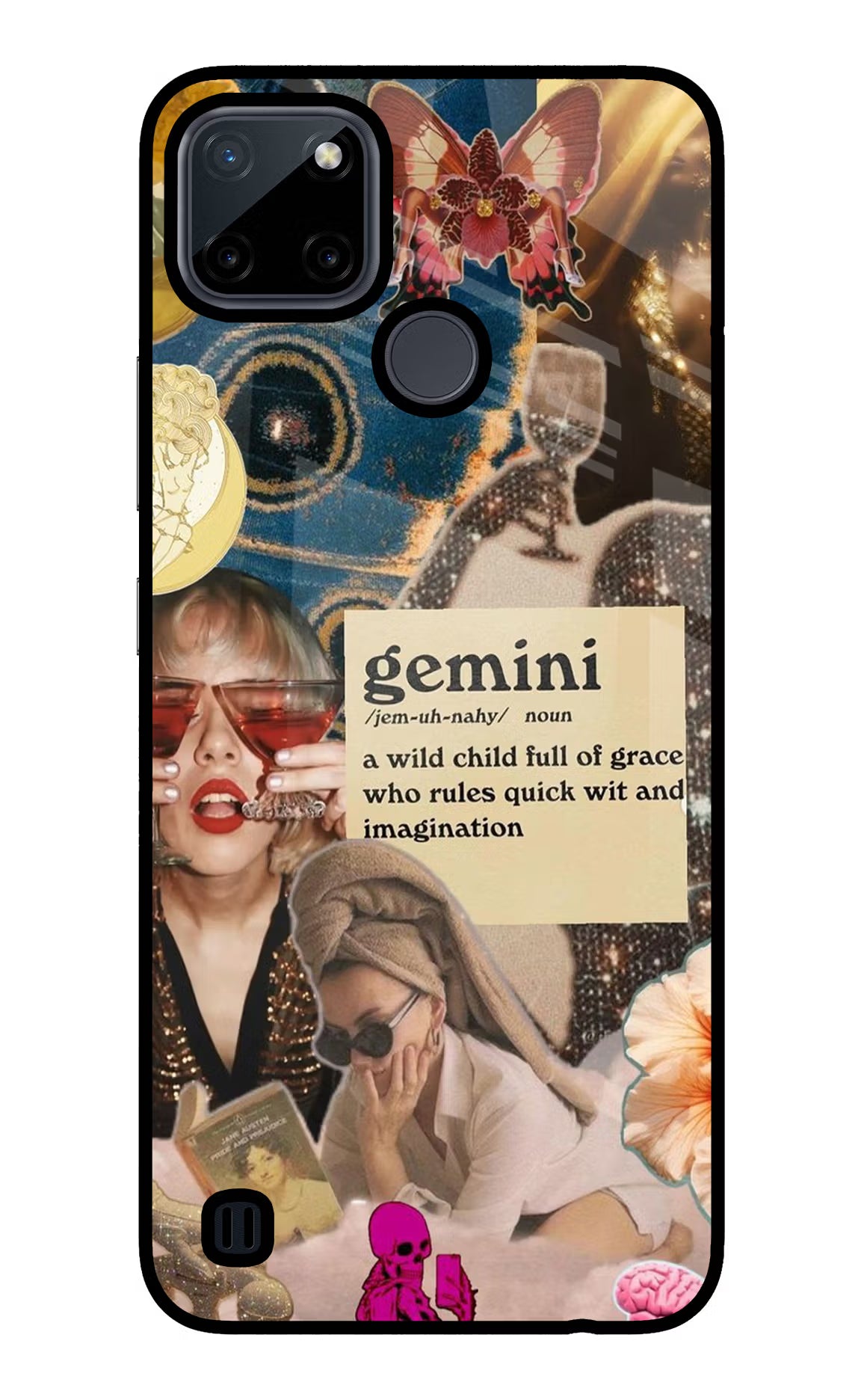 Gemini Zodiac Realme C21Y/C25Y Glass Case Back Cover by Casekaro