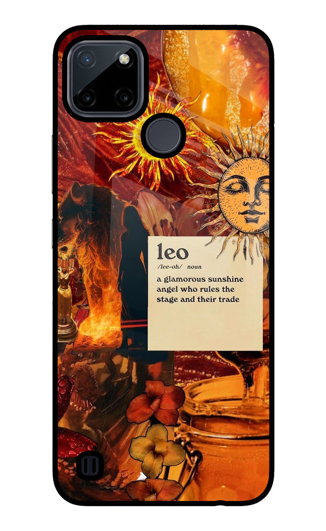 Leo Zodiac Realme C21Y/C25Y Glass Case Back Cover by Casekaro