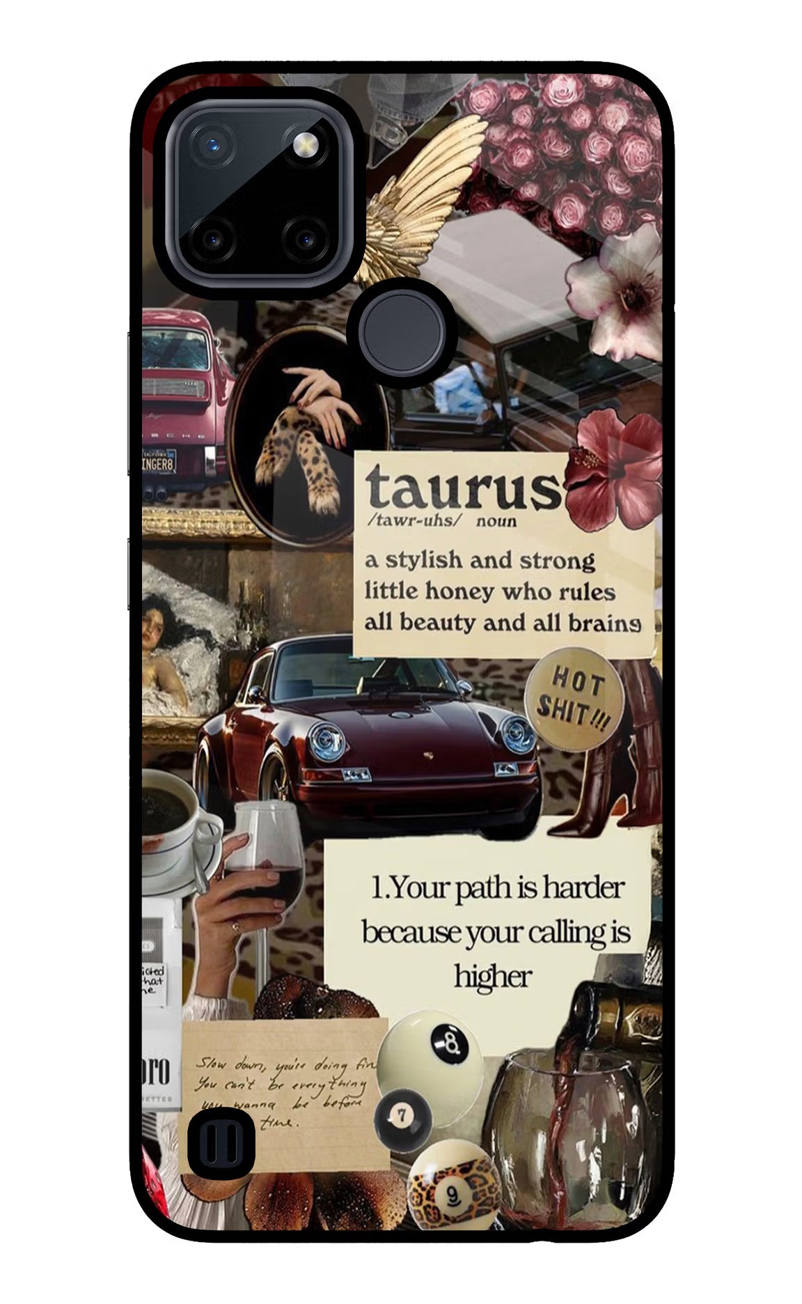 Taurus Zodiac Realme C21Y/C25Y Glass Case Back Cover by Casekaro