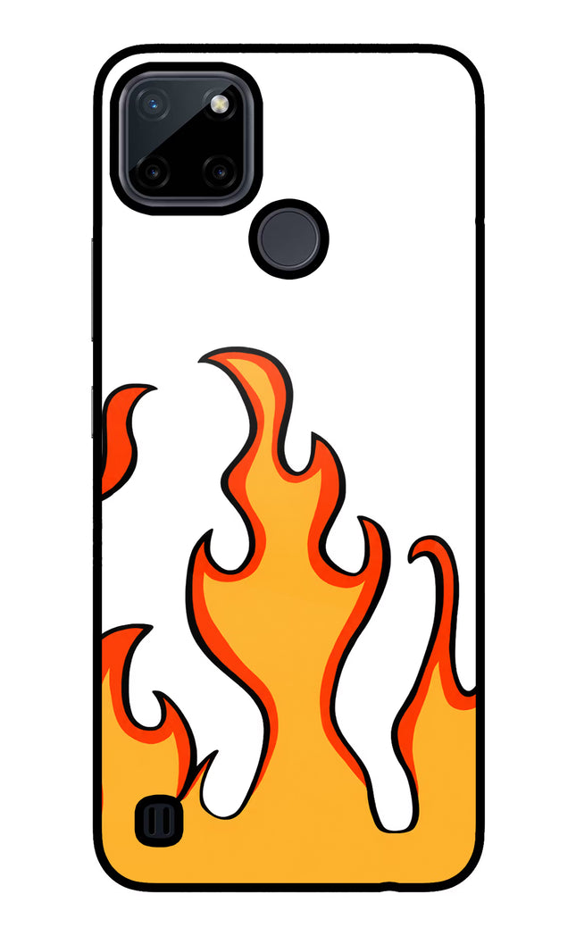 Fired Up – White Realme C21Y/C25Y Glass Case