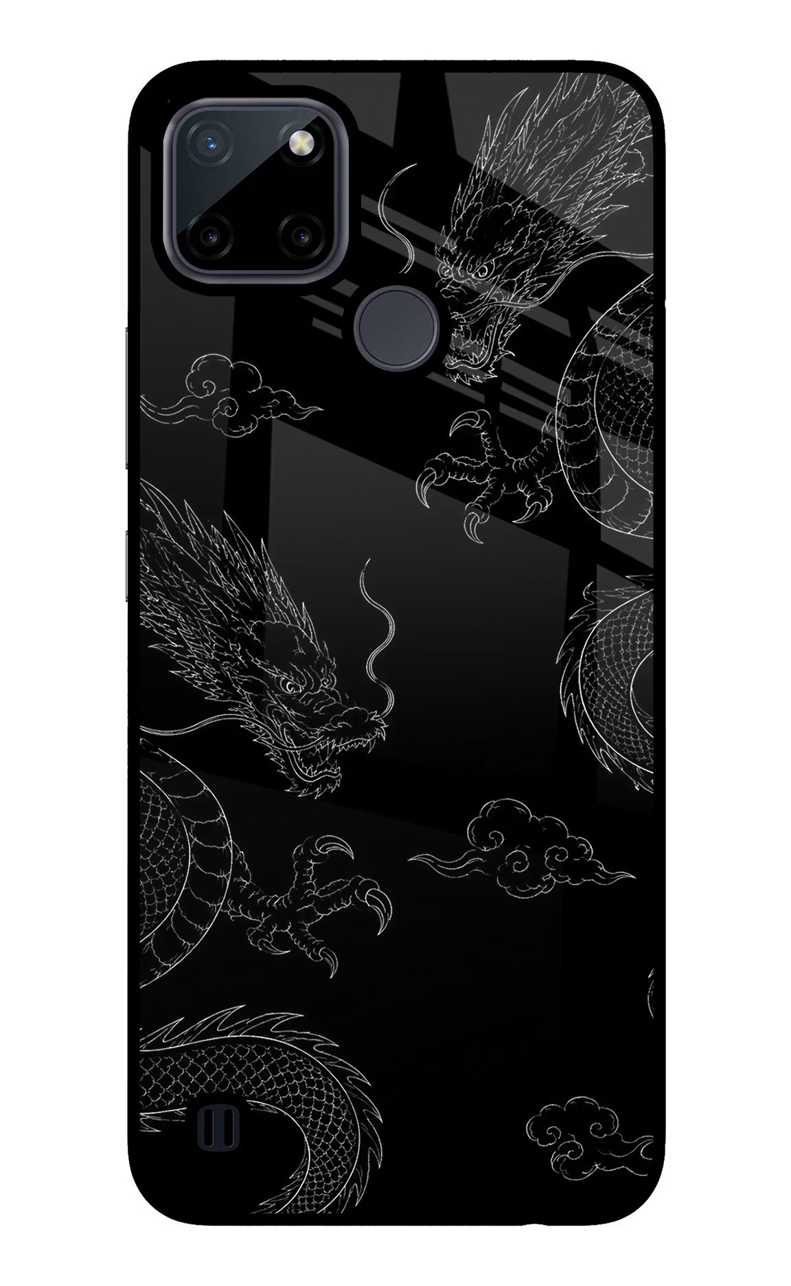 Twin Dragons Realme C21Y/C25Y Glass Case Back Cover by Casekaro