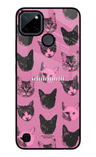 Pink Cats Realme C21Y/C25Y Glass Case
