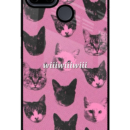 Pink Cats Realme C21Y/C25Y Glass Case Back Cover by Casekaro