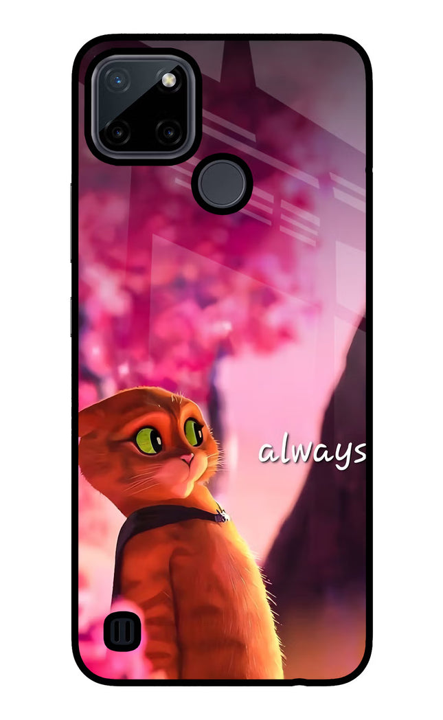 Always Cat Realme C21Y/C25Y Glass Case Back Cover by Casekaro
