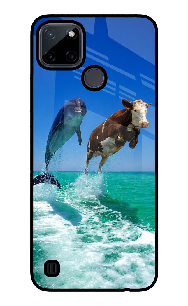 Dolphin vs Cow Realme C21Y/C25Y Glass Case