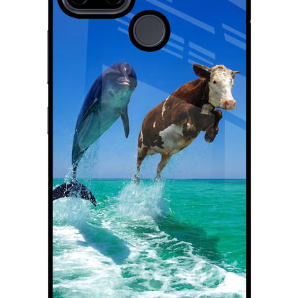 Dolphin vs Cow Realme C21Y/C25Y Glass Case Back Cover by Casekaro