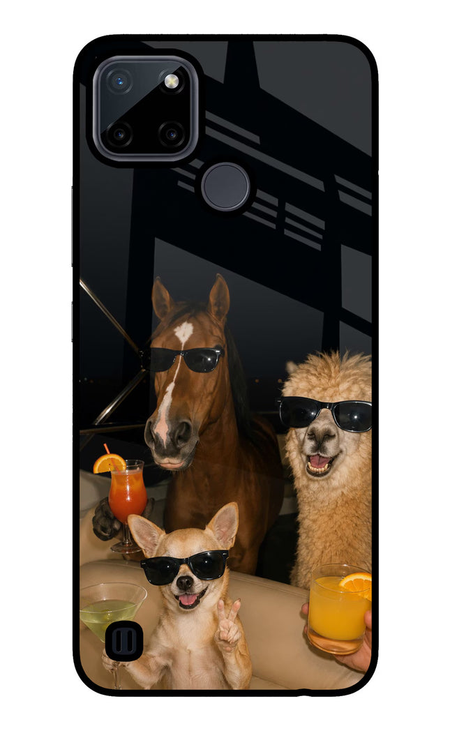 Party Squad Realme C21Y/C25Y Glass Case Back Cover by Casekaro