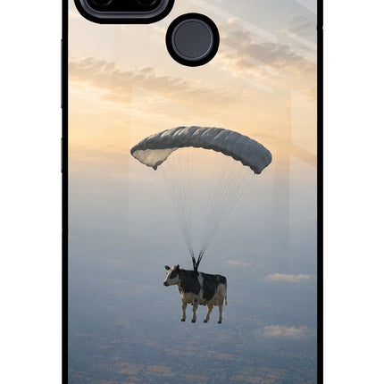 Skydiving Cow Realme C21Y/C25Y Glass Case