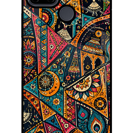 Folk Print Realme C21Y/C25Y Glass Case