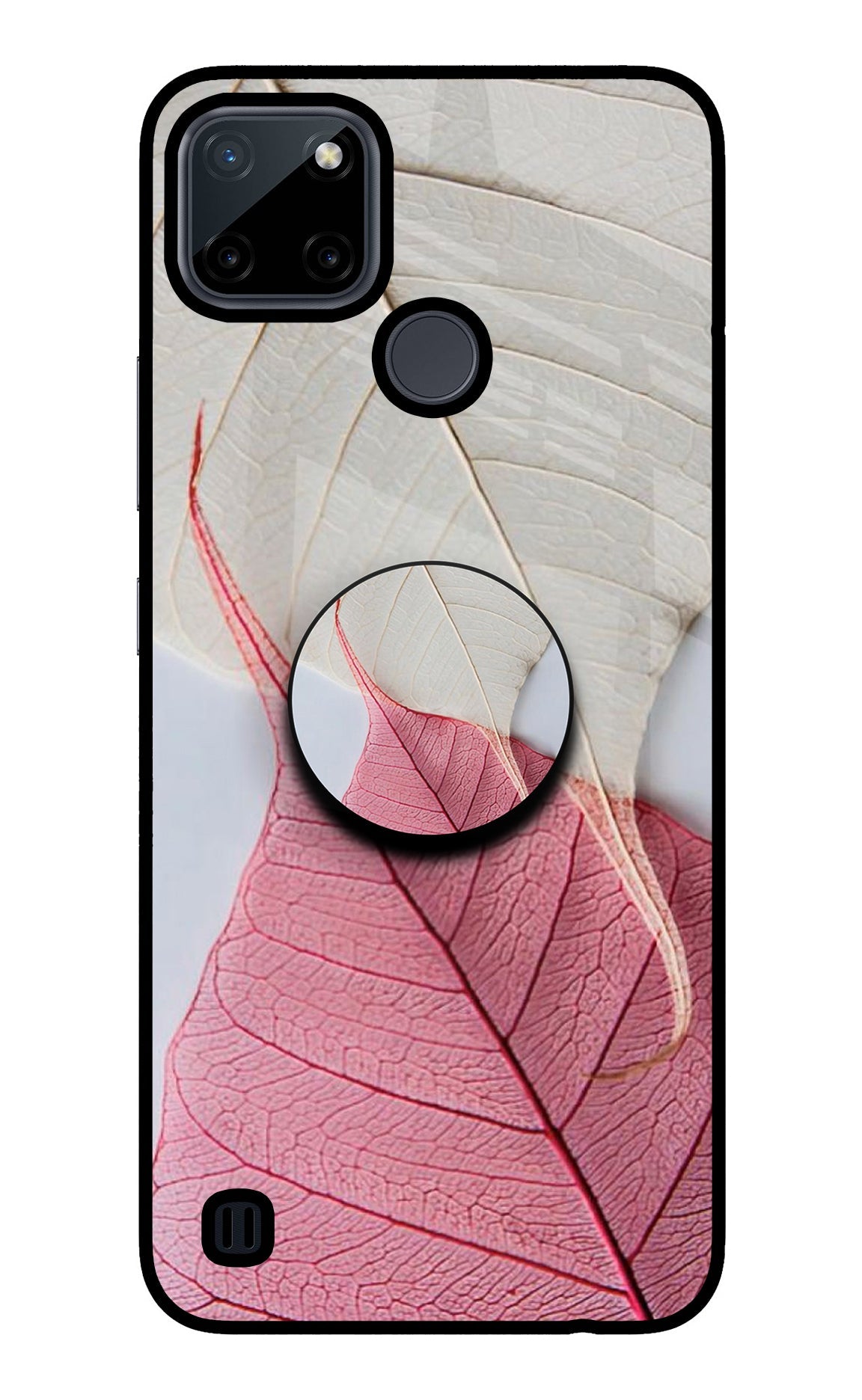 White Pink Leaf Realme C21Y/C25Y Pop Case