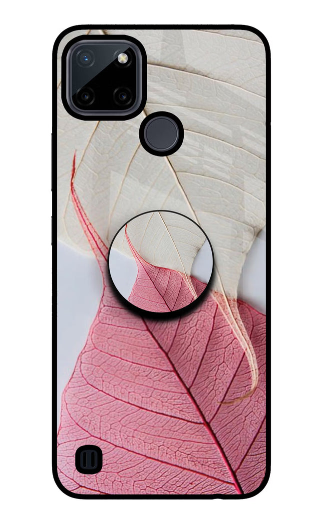White Pink Leaf Realme C21Y/C25Y Pop Case by Casekaro