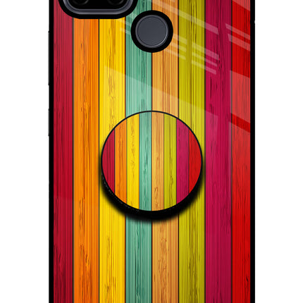 Multicolor Wooden Realme C21Y/C25Y Pop Case by Casekaro
