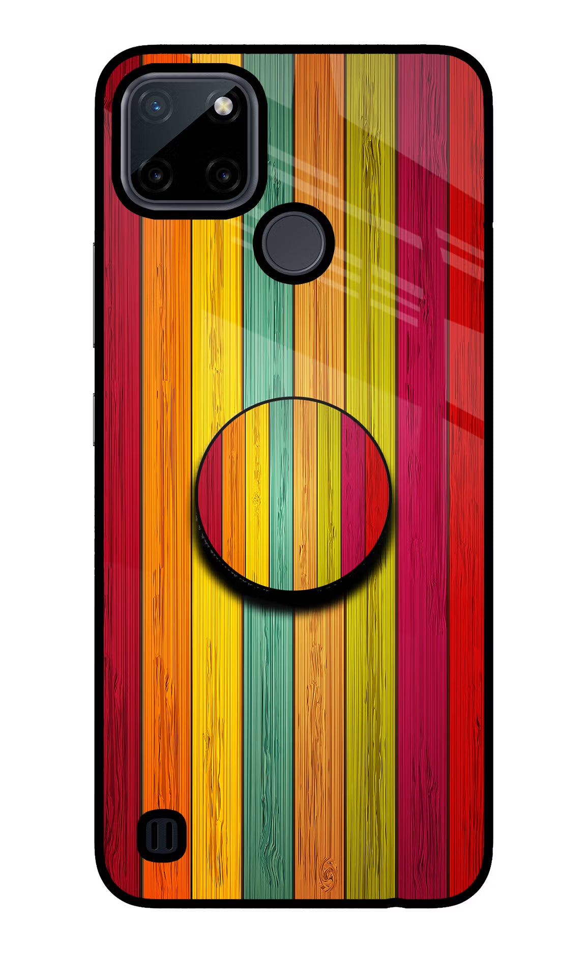 Multicolor Wooden Realme C21Y/C25Y Pop Case by Casekaro