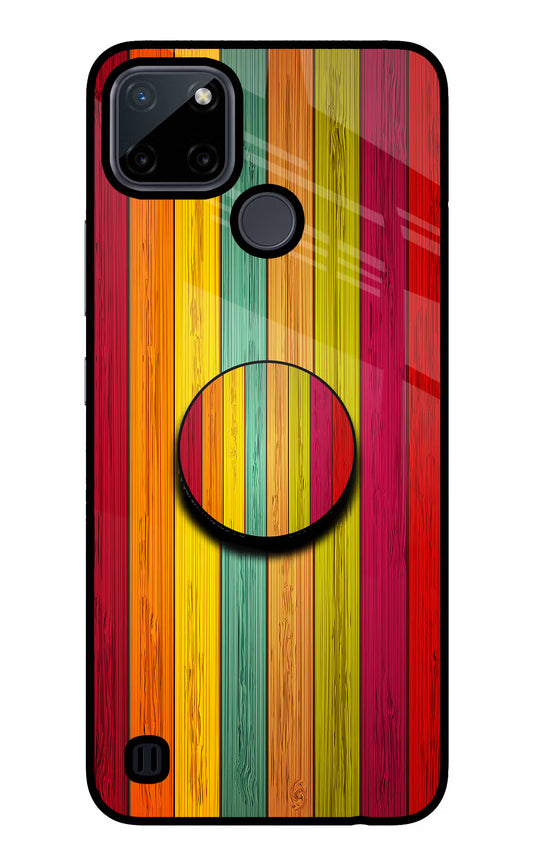 Multicolor Wooden Realme C21Y/C25Y Glass Case