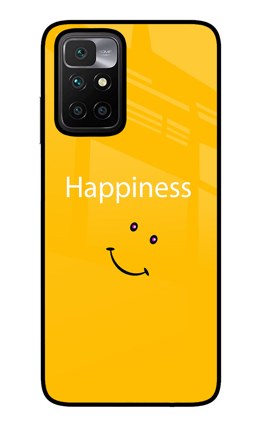 Happiness With Smiley Redmi 10 Prime Back Cover, Glass case