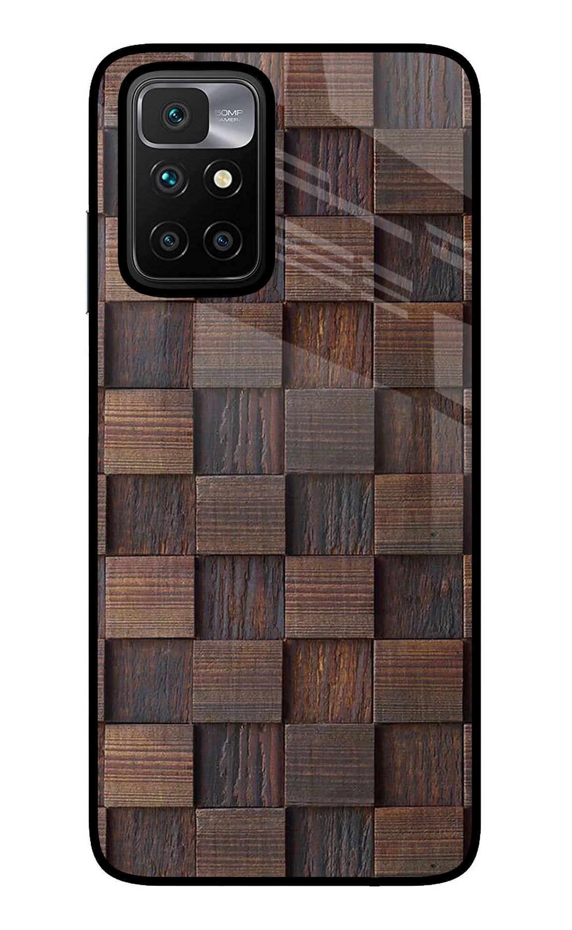 Wooden Cube Design Redmi 10 Prime Back Cover