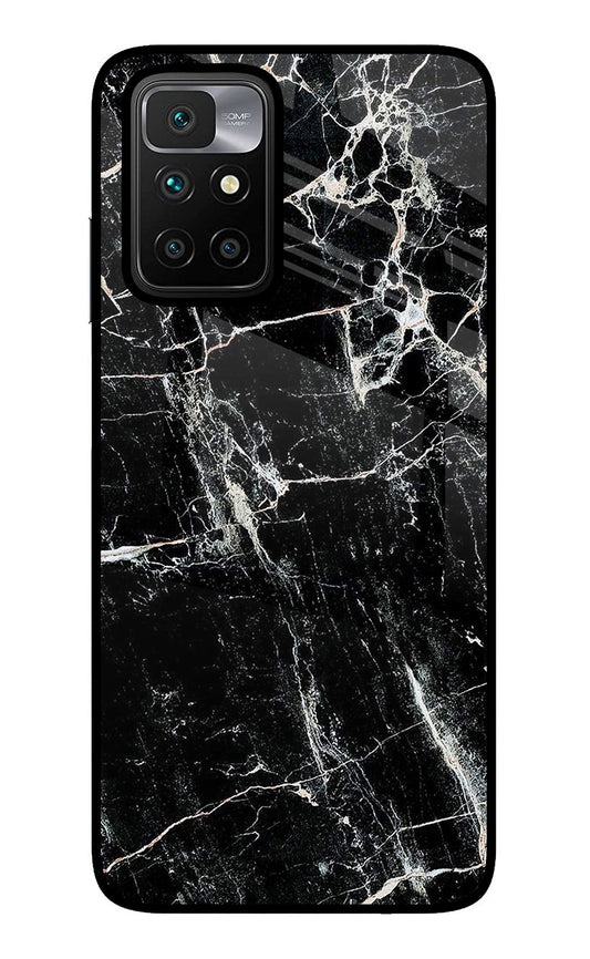 Black Marble Texture Redmi 10 Prime Glass Case