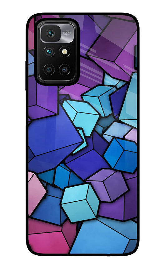 Cubic Abstract Redmi 10 Prime Glass Case