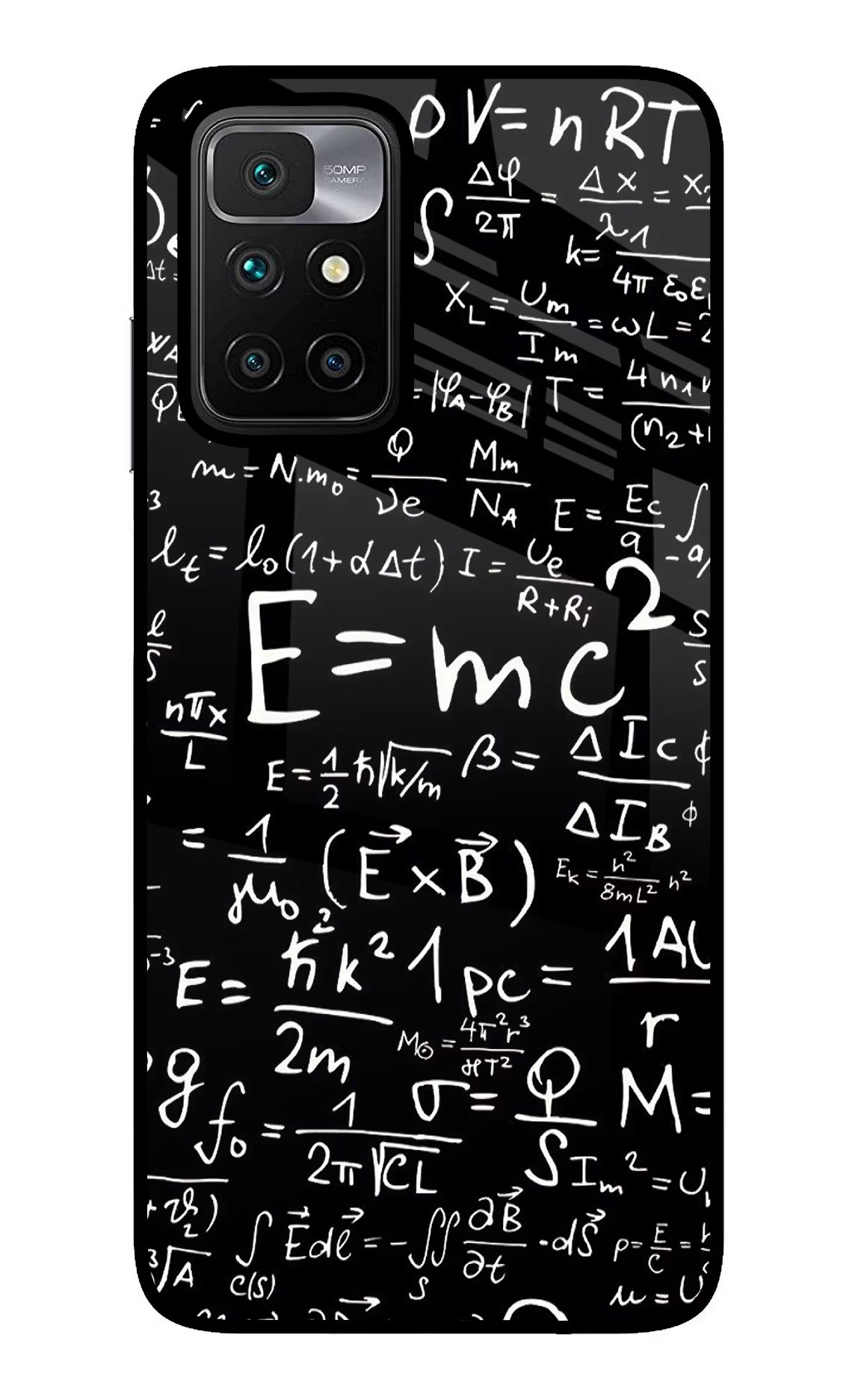 Physics Formula Redmi 10 Prime Glass Case Back Cover by Casekaro