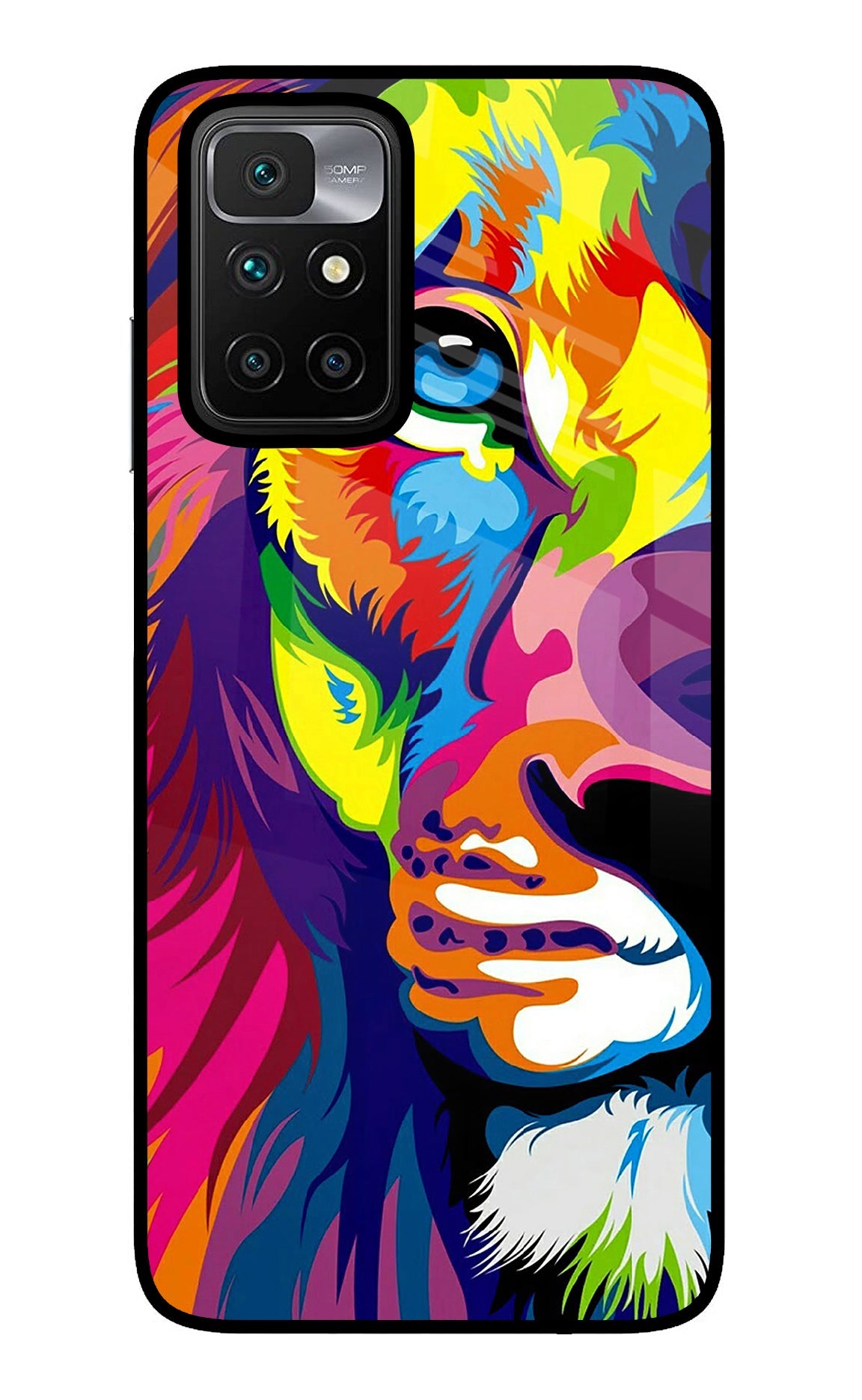 Lion Half Face Redmi 10 Prime Back Cover