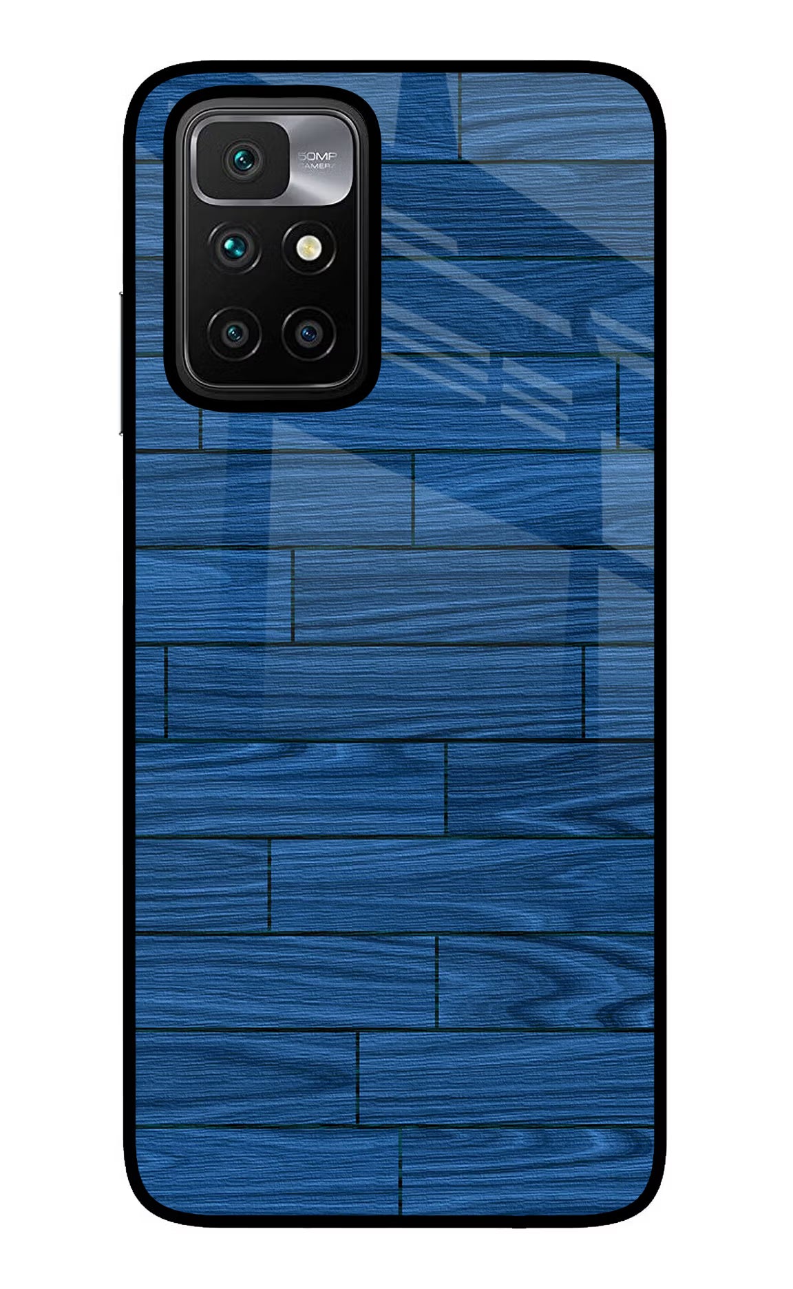 Wooden Texture Redmi 10 Prime Glass Case Back Cover by Casekaro