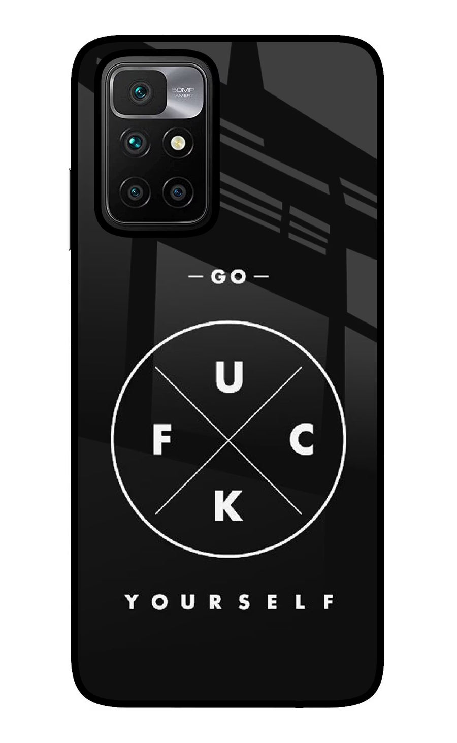 Go Fuck Yourself Redmi 10 Prime Back Cover, Glass case