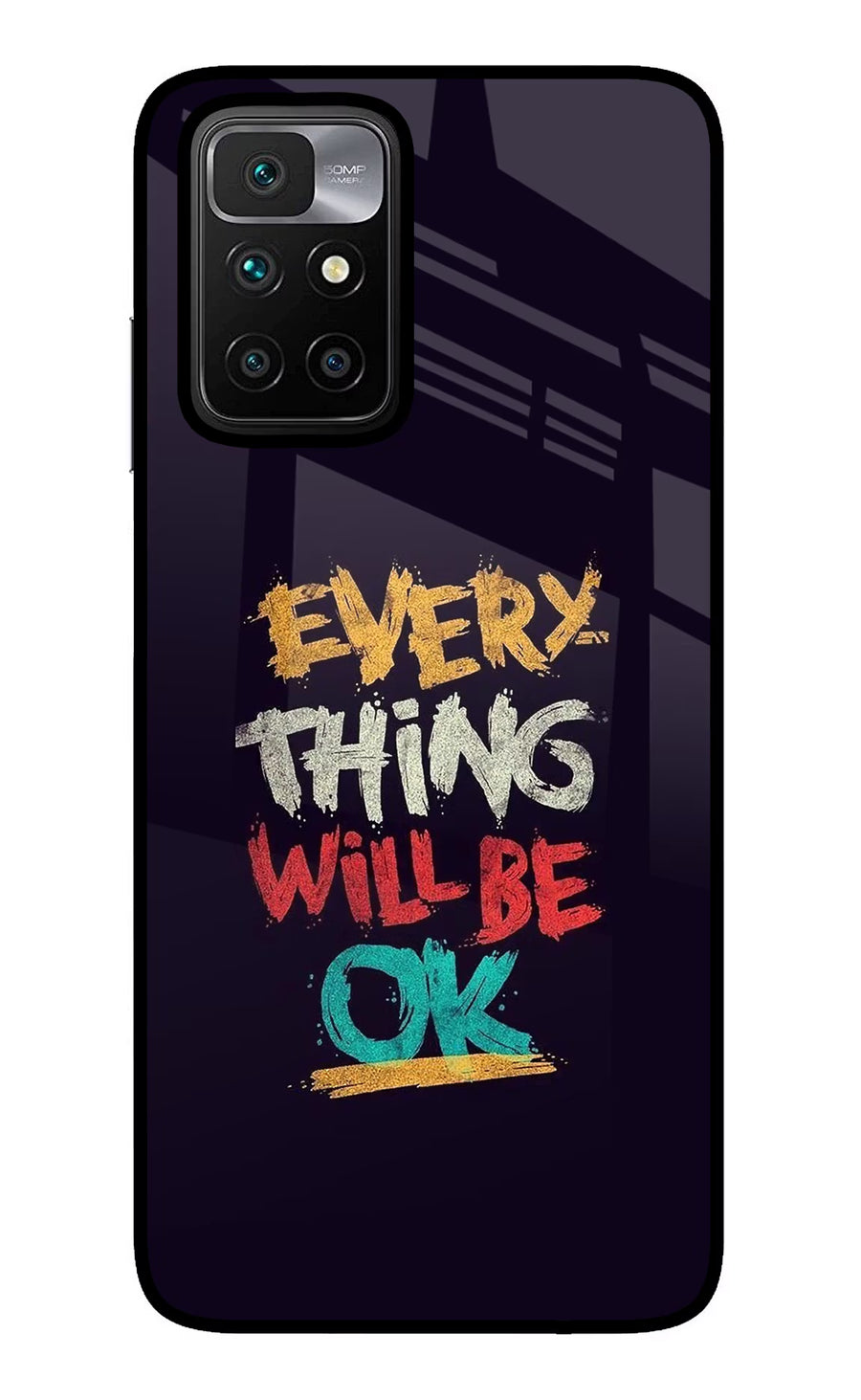 Everything Will Be Ok Redmi 10 Prime Back Cover, Glass case