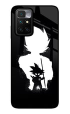 Goku Shadow Redmi 10 Prime Glass Case Back Cover by Casekaro