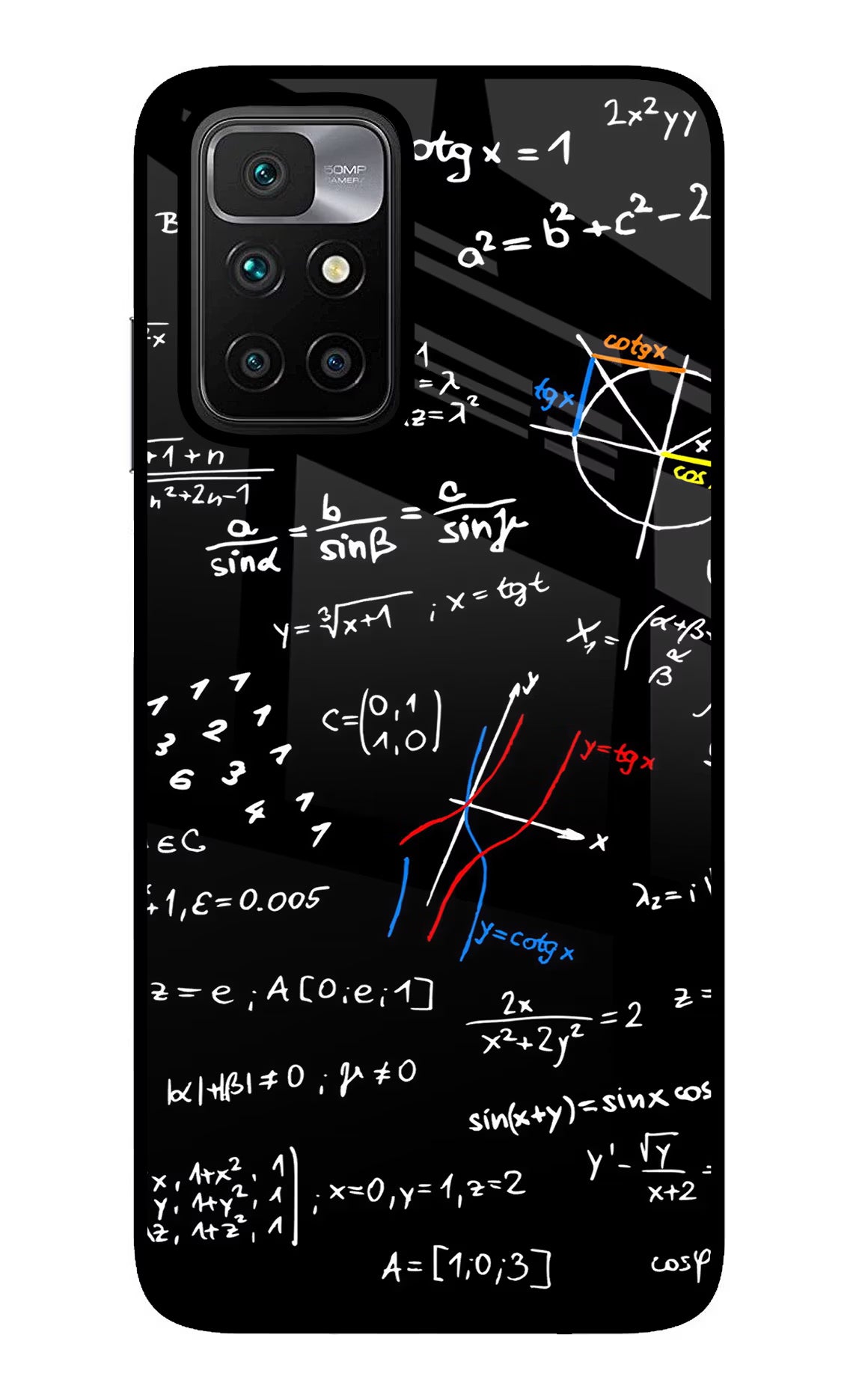 Mathematics Formula Redmi 10 Prime Glass Case Back Cover by Casekaro