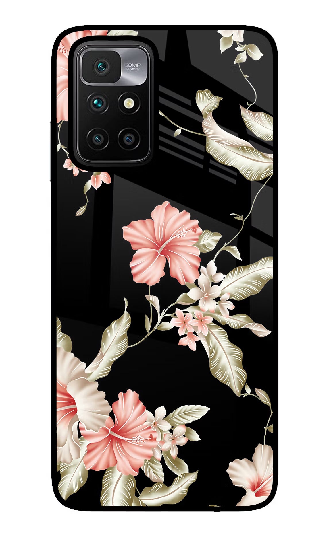 Flowers Redmi 10 Prime Glass Case Back Cover by Casekaro