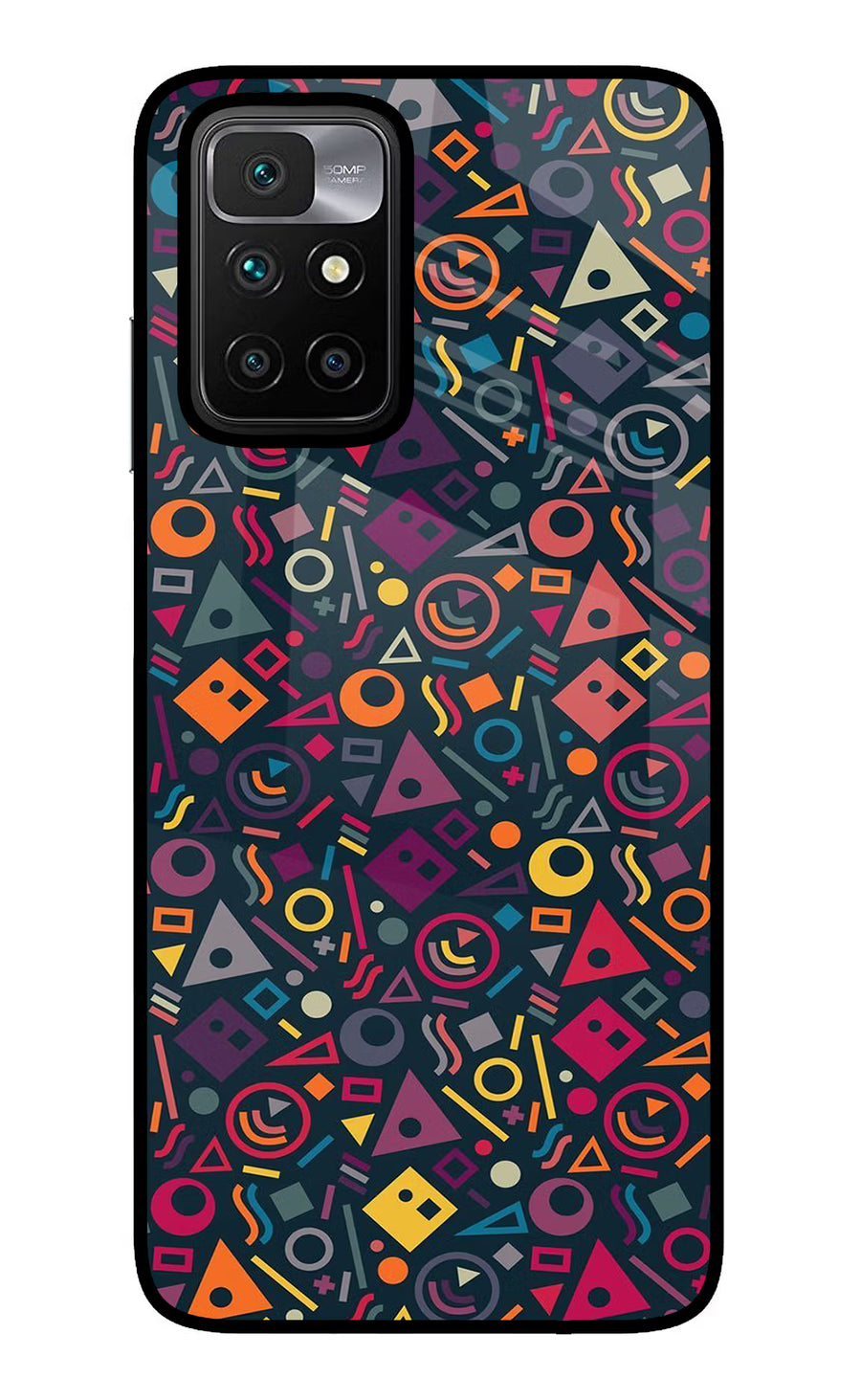 Geometric Abstract Redmi 10 Prime Back Cover, Glass case
