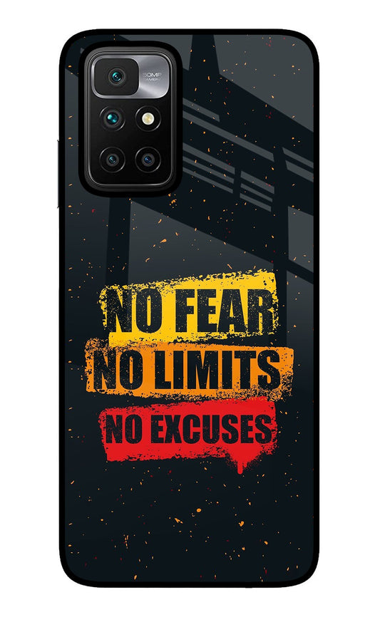 No Fear No Limits No Excuse Redmi 10 Prime Glass Case