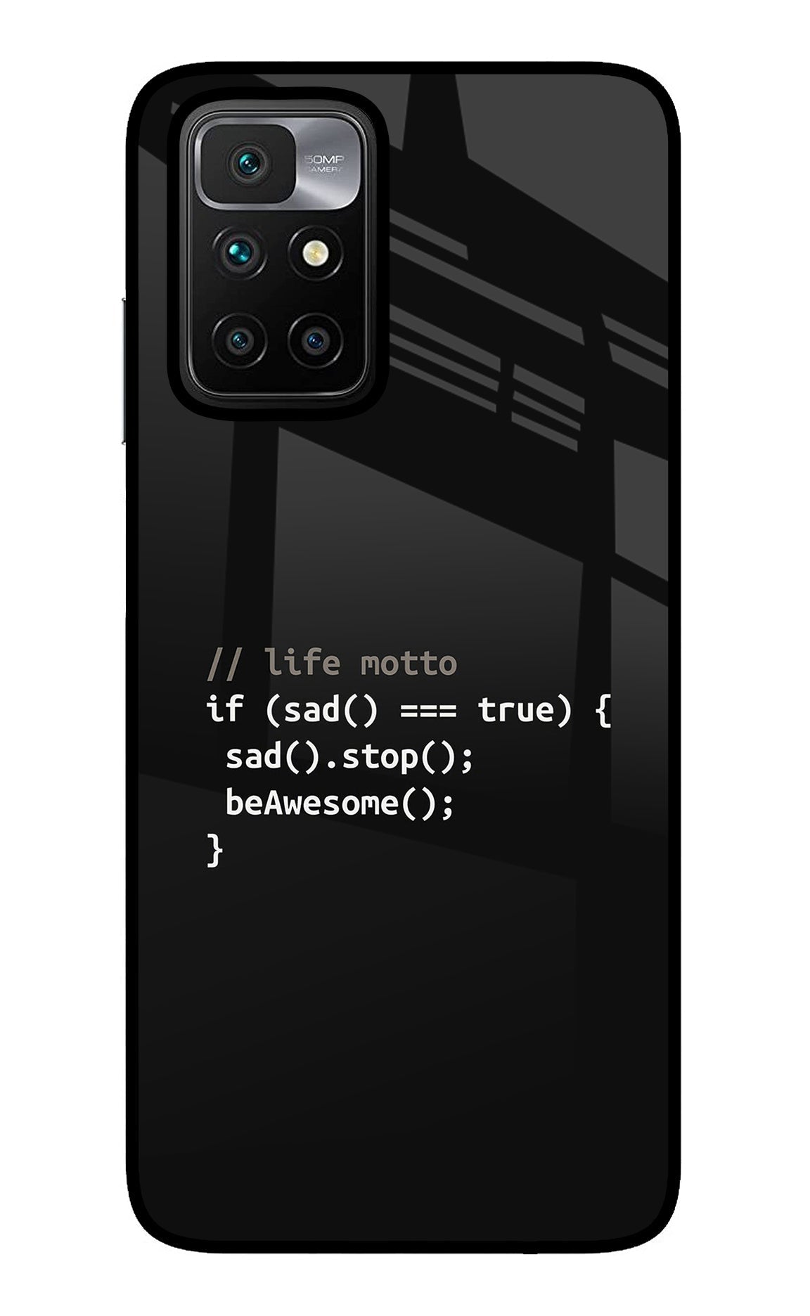 Life Motto Code Redmi 10 Prime Glass Case