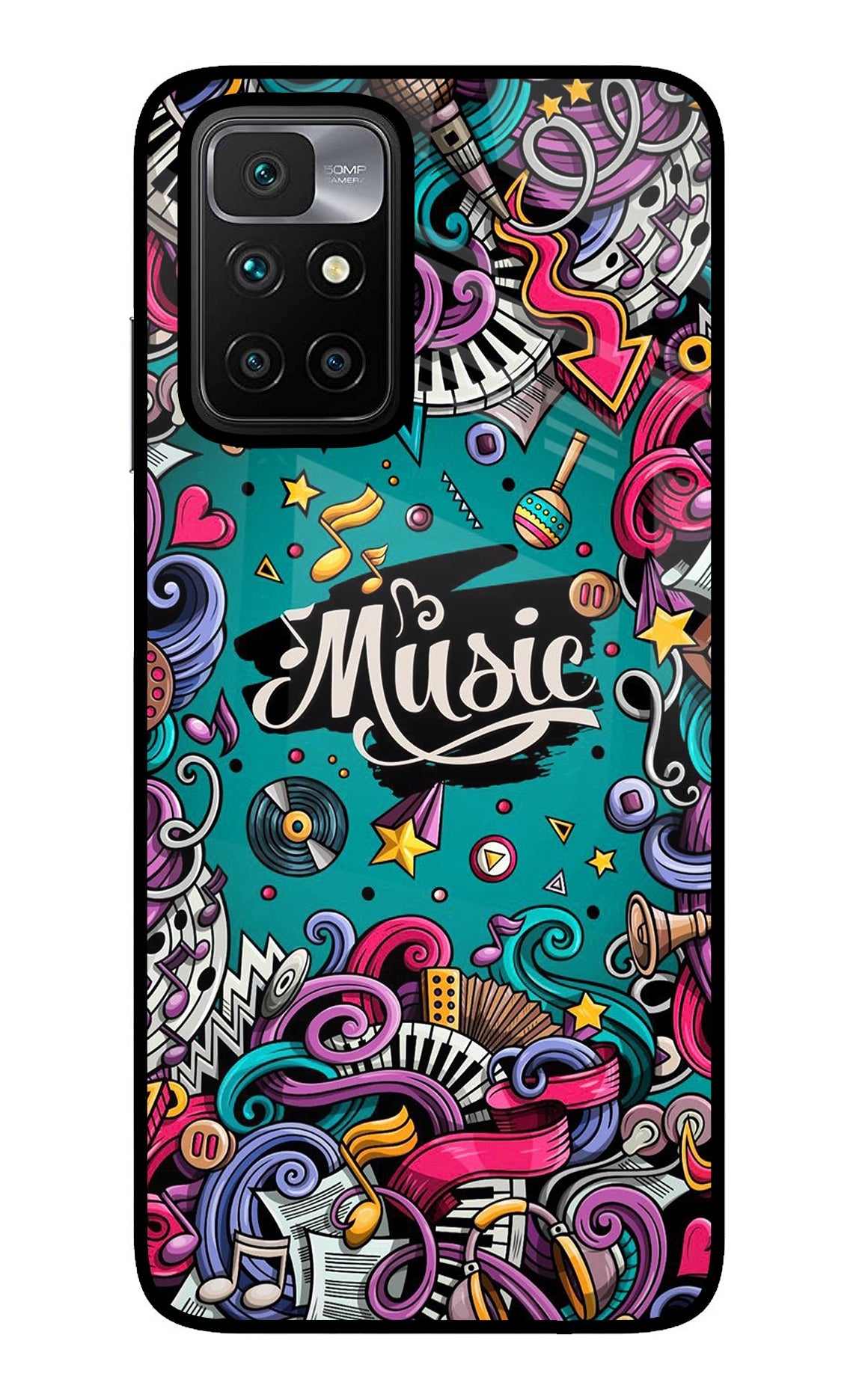 Music Graffiti Redmi 10 Prime Glass Case