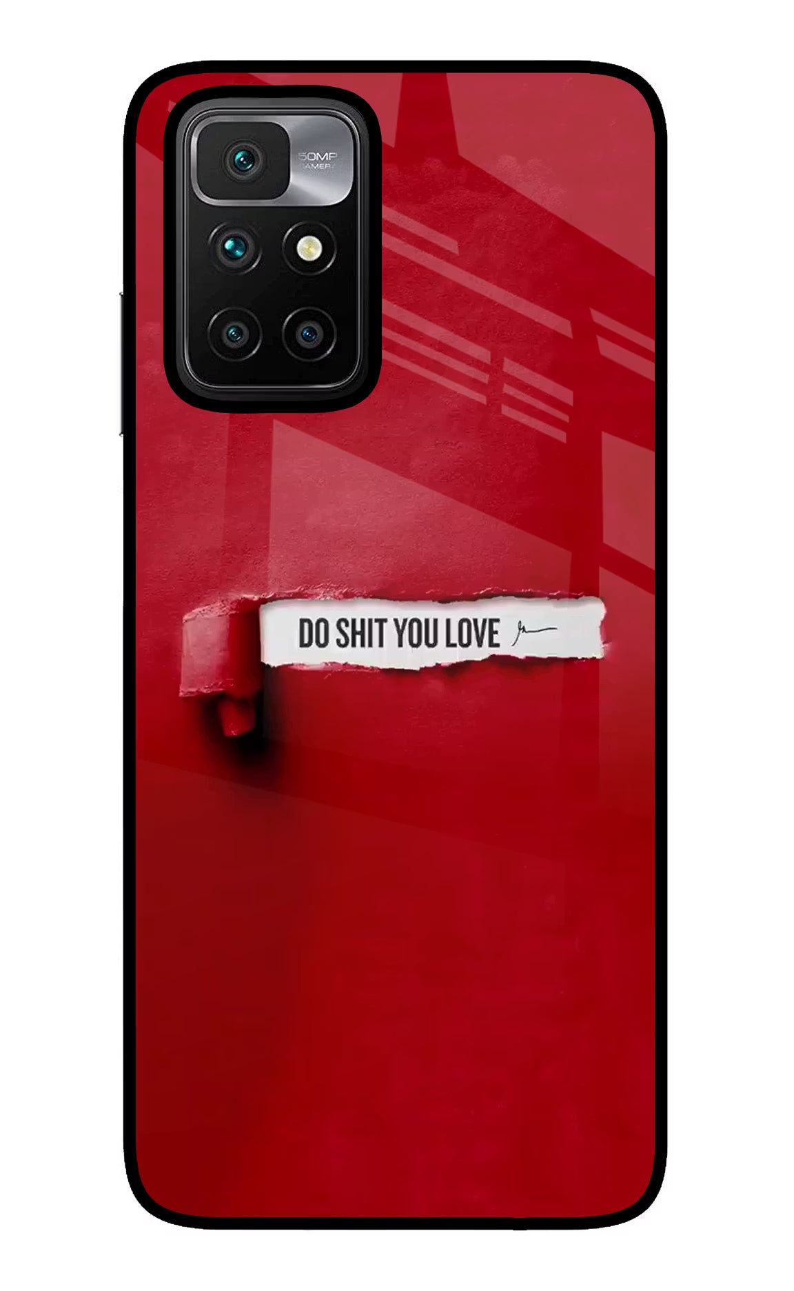 Do Shit You Love Redmi 10 Prime Glass Case Back Cover by Casekaro