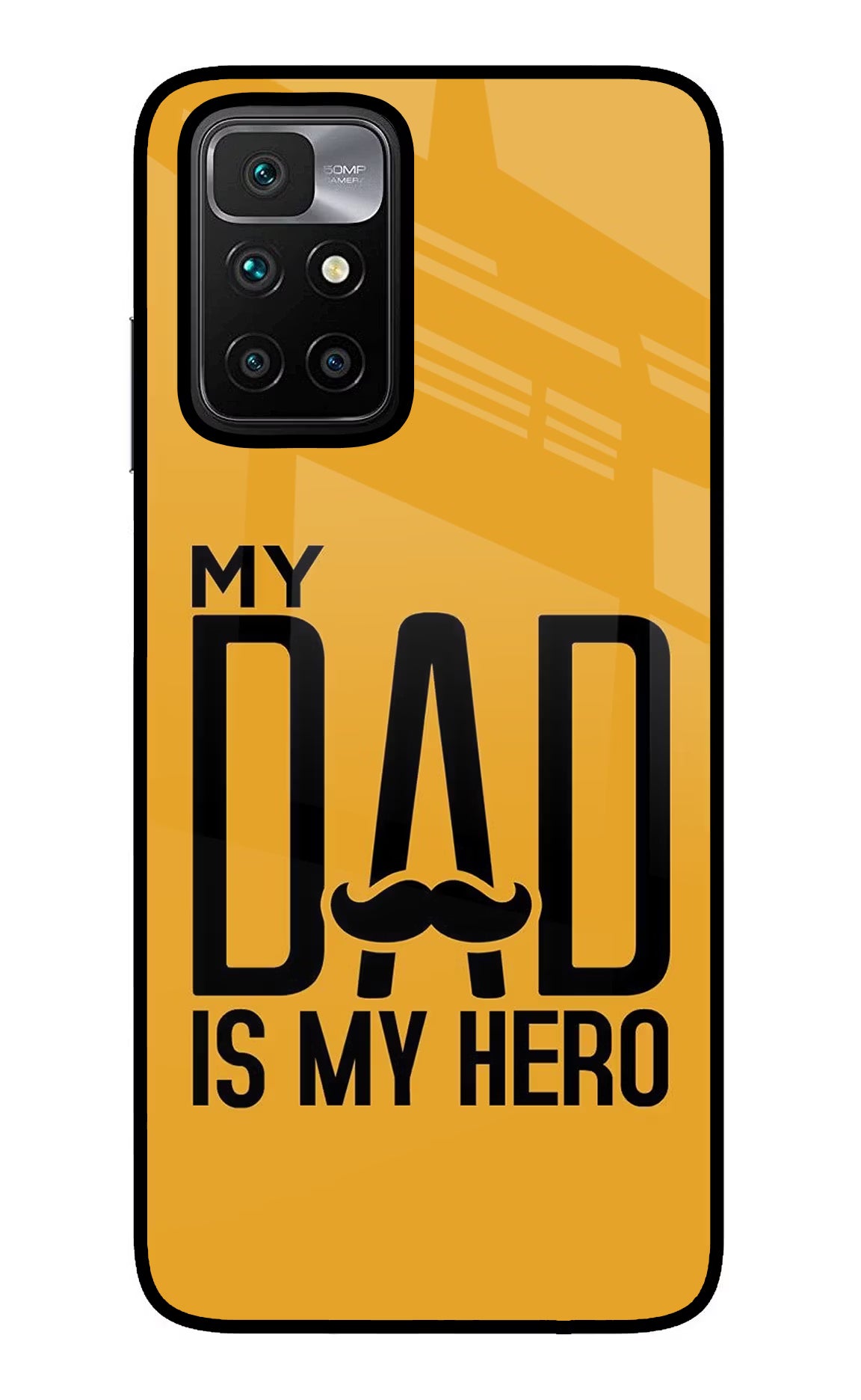 My Dad Is My Hero Redmi 10 Prime Glass Case Back Cover by Casekaro