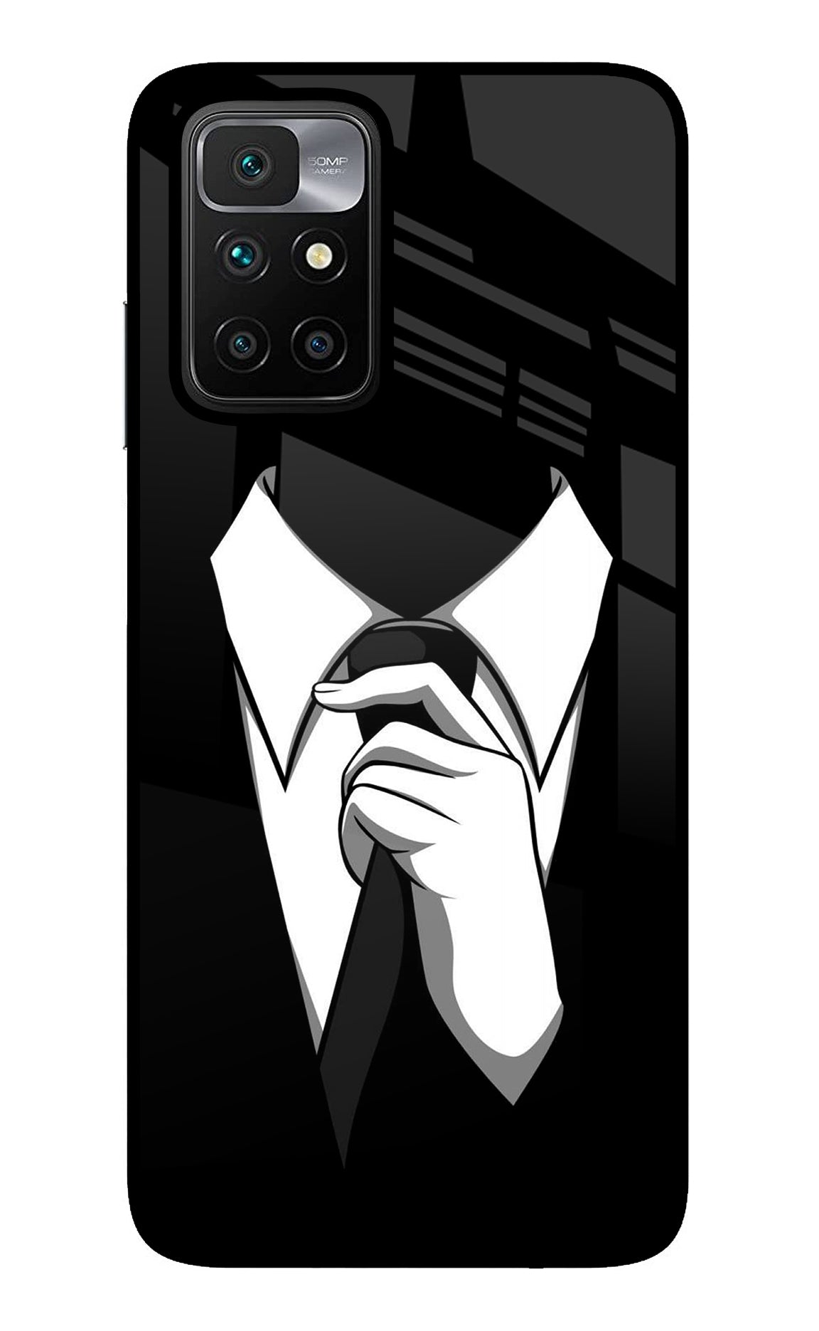 Black Tie Redmi 10 Prime Back Cover