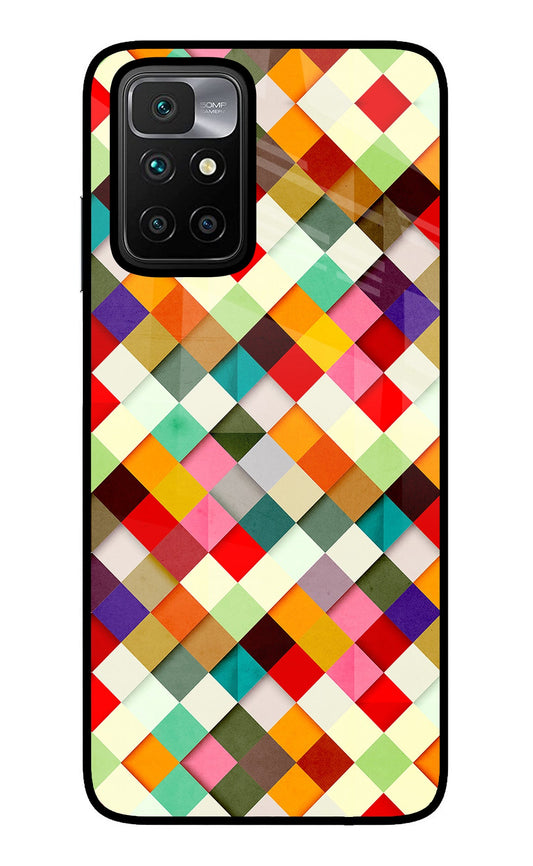 Geometric Abstract Colorful Redmi 10 Prime Glass Case