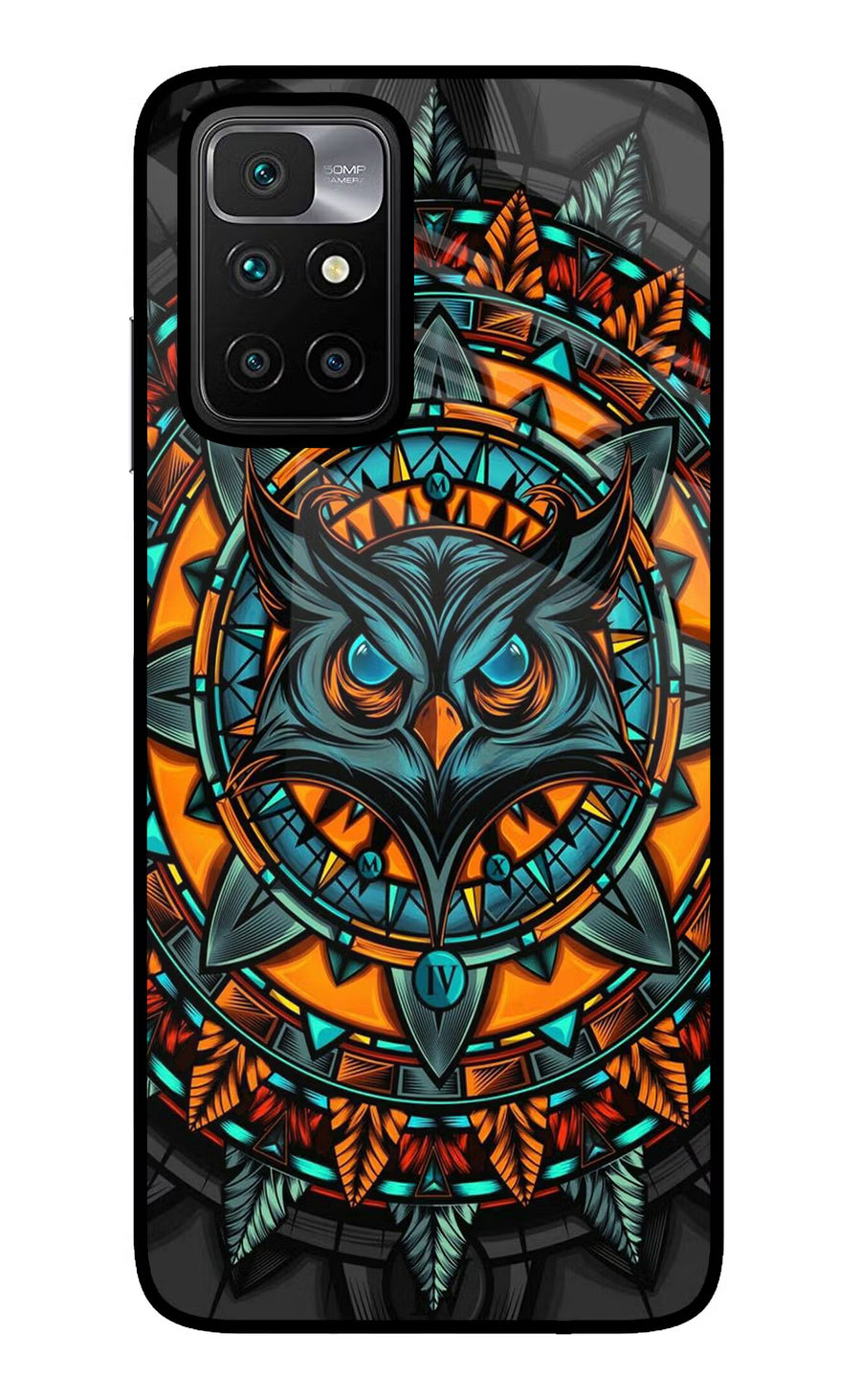 Angry Owl Art Redmi 10 Prime Back Cover, Glass case