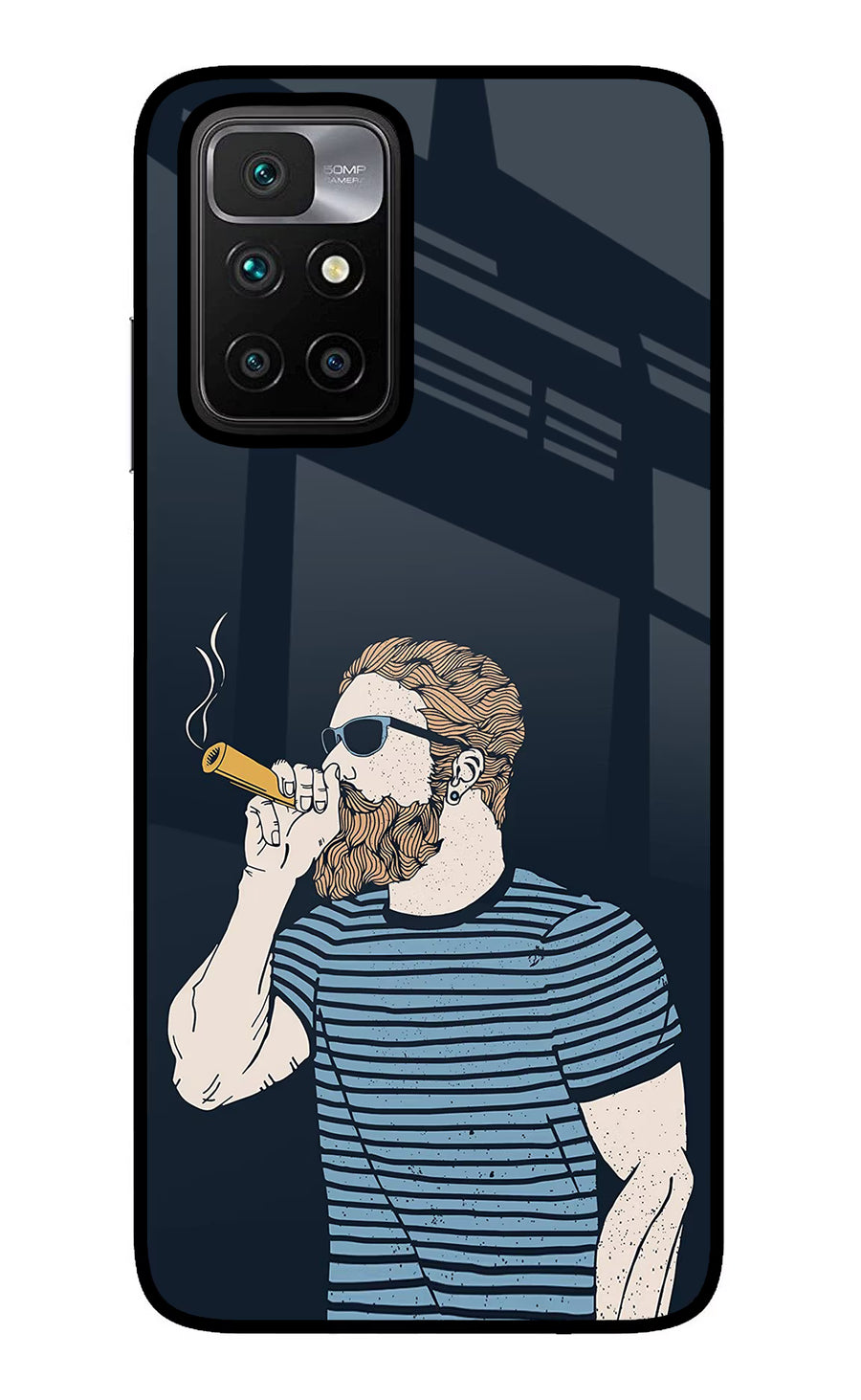 Smoking Redmi 10 Prime Back Cover, Glass case