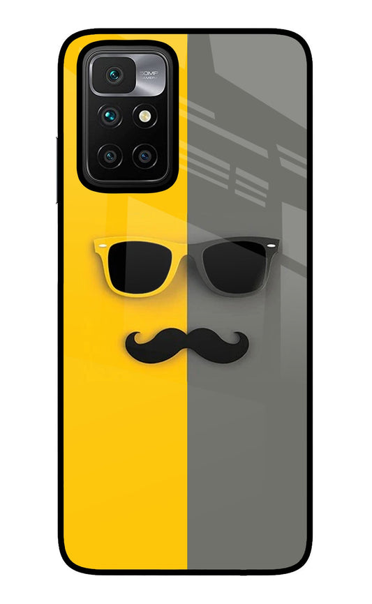 Sunglasses with Mustache Redmi 10 Prime Glass Case