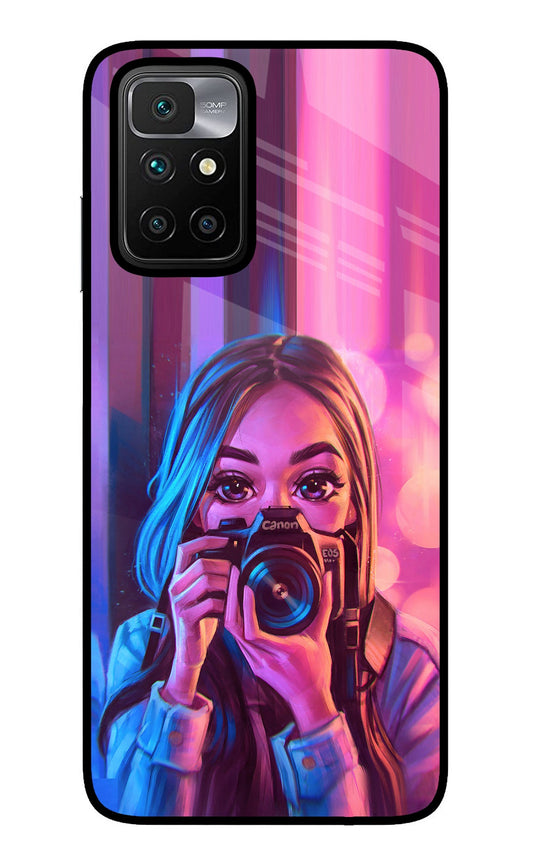 Girl Photographer Redmi 10 Prime Glass Case