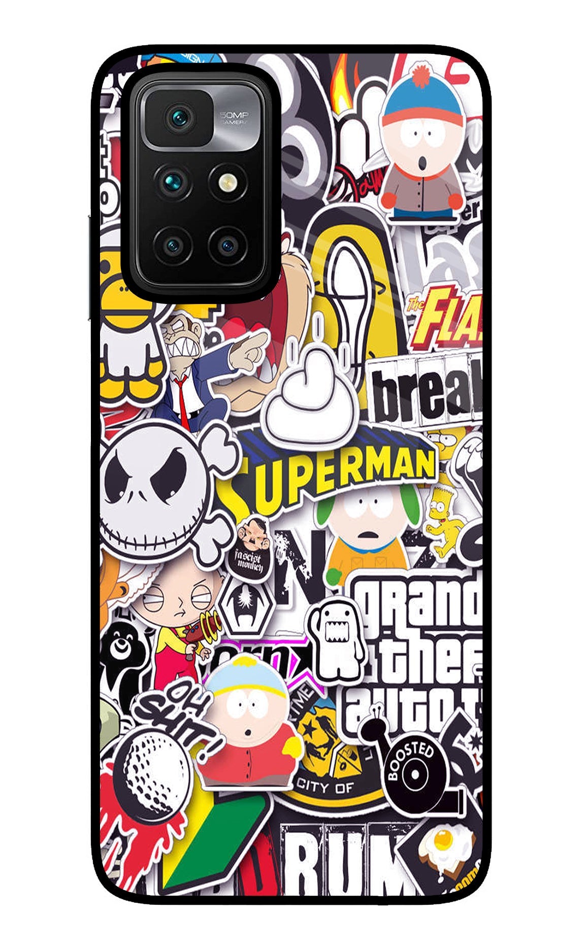 Sticker Bomb Redmi 10 Prime Glass Case