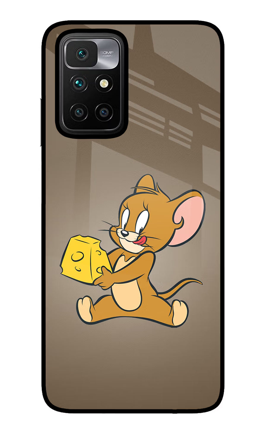 Jerry Redmi 10 Prime Back Cover, Glass case