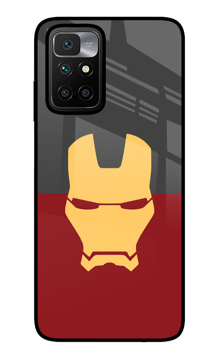 Ironman Redmi 10 Prime Back Cover, Glass case