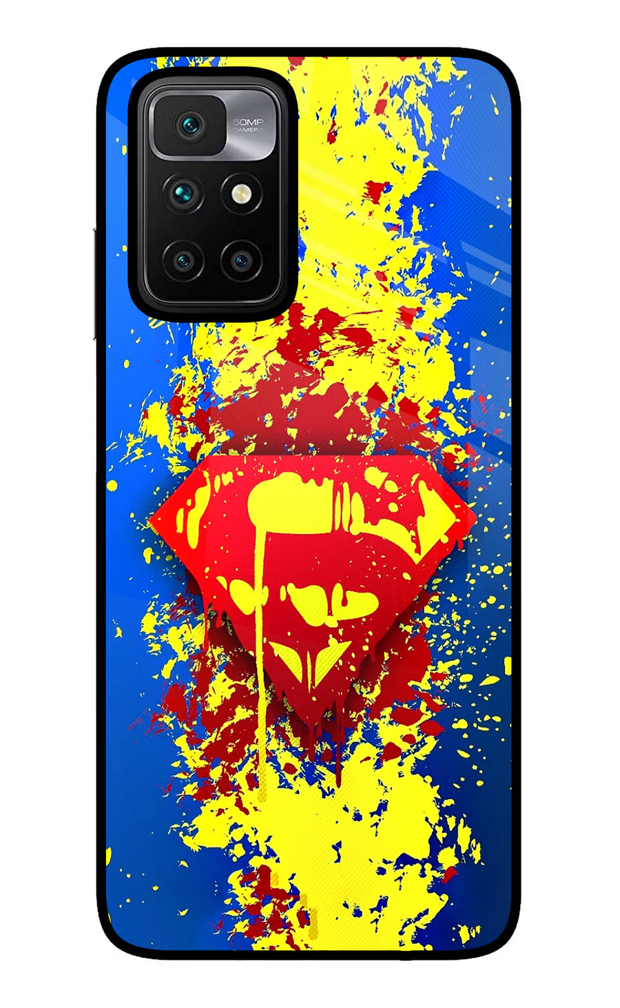 Superman logo Redmi 10 Prime Back Cover, Glass case
