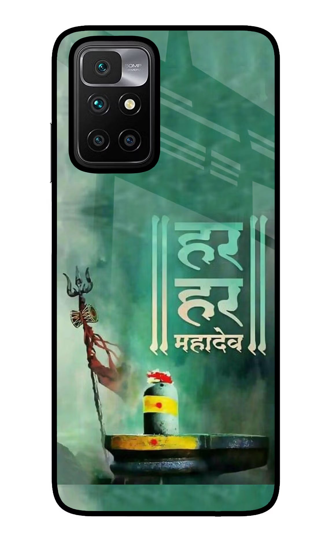 Har Har Mahadev Shivling Redmi 10 Prime Glass Case Back Cover by Casekaro