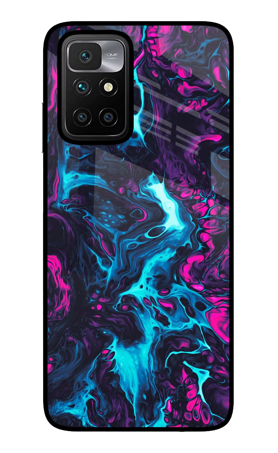 Abstract Redmi 10 Prime Glass Case Back Cover by Casekaro