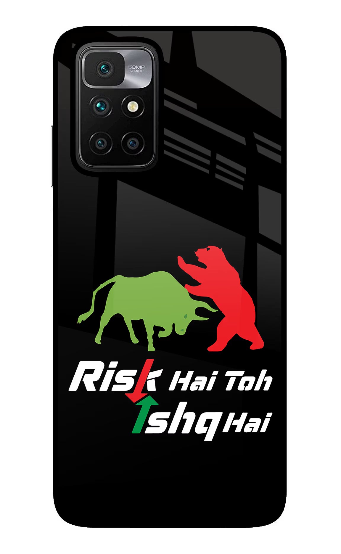 Risk Hai Toh Ishq Hai Redmi 10 Prime Glass Case Back Cover by Casekaro